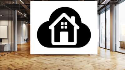 cloud and home silhouette vector icon illustration design Wall mural