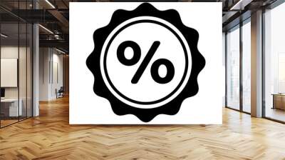 Discount percentage cost rate icon and vector illustration Wall mural