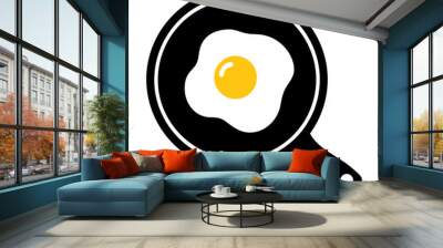 Fry egg black silhouette icon design Wall mural