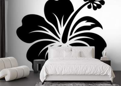 Silhouette hibiscus flower vector illustration Wall mural