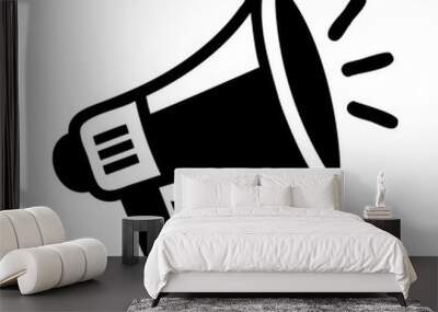 Silhouette speaker megaphone icon and logo vector illustration Wall mural