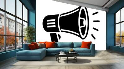 Silhouette speaker megaphone icon and logo vector illustration Wall mural