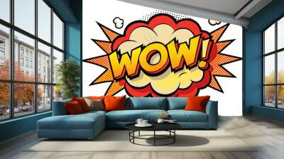 Pop art style WOW Comic book cloud in the middle vector  illustration 
 Wall mural