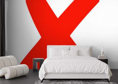 Cross Check Symbol on Transparent Background Wall mural