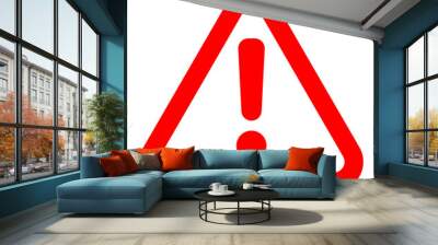 Warning Hazard Sign on Transparent Background Wall mural