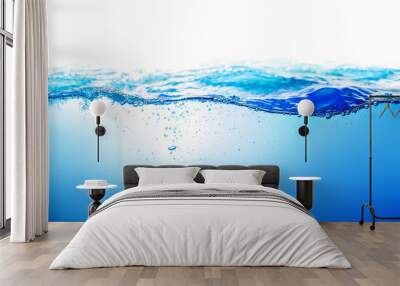 Blue water wave with bubbles for background Wall mural