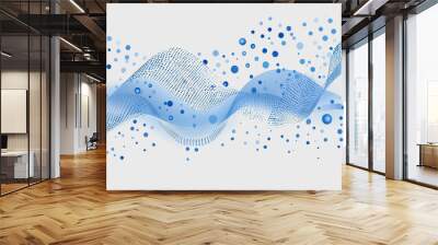 A modern abstract digital landscape featuring cascading streams and dynamic waves. This design showcases a harmonious interplay of blue tones and shapes. Wall mural