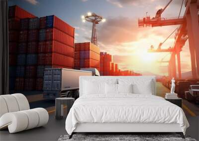 Supply Chain Mastery Container Cargo Freight Ship Wall mural