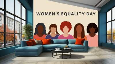 Women's Equality Day banner. Female holiday, celebrated annually on August 26 Faceless vector illustration Wall mural