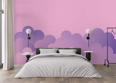 Purple gradient abstract clouds for background, presentation, banner, poster, card. Vector illustration. Wall mural