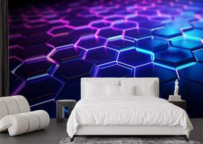 Hexagons Genetic Research Molecule Microscopic Biology Technology Chemistry  Wall mural