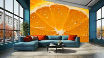 orange pulp close-up: vibrant high-quality fruit texture Wall mural