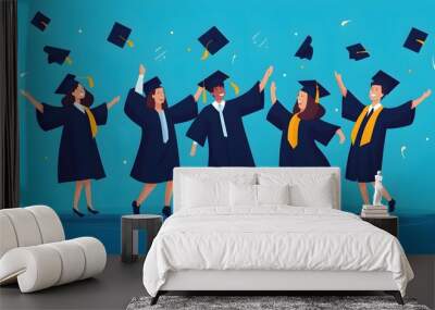 Triumph of Knowledge: Celebrating Student Success in Graduation Education Wall mural