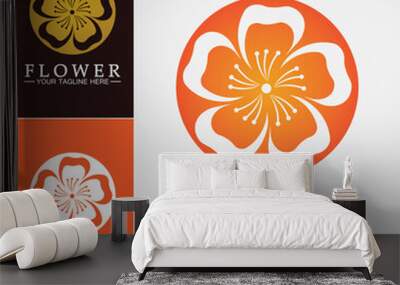  Flower logo vector illustration design template Wall mural