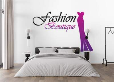 Beautiful dress woman logo simple creative for boutique fashion shop logo vector Wall mural