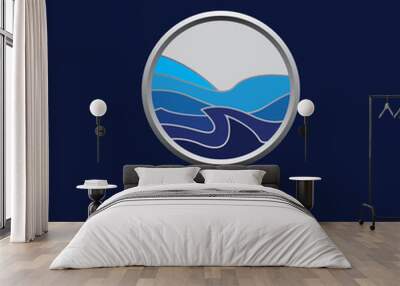 Sea Wave Logo Template Design Vector, Emblem, Design Concept, Creative Symbol, Icon Wall mural