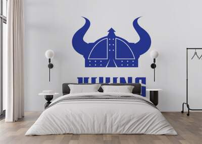 Viking helmet logo design vector template Wall mural