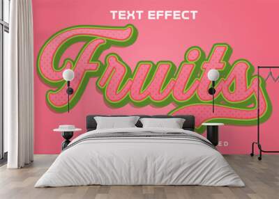 Fruits editable text effect Wall mural