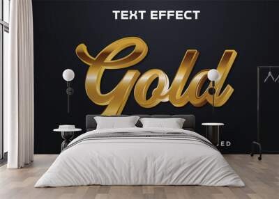 Gold editable text effect Wall mural