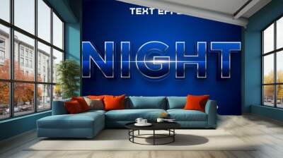 Night editable text effect Wall mural