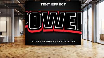 Power editable text effect Wall mural