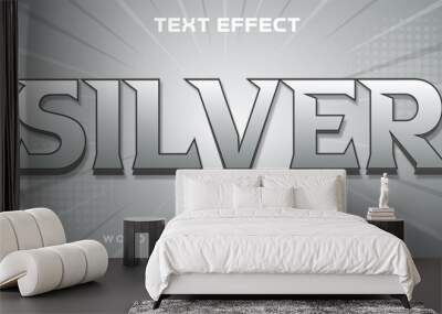 Silver editable text effect Wall mural