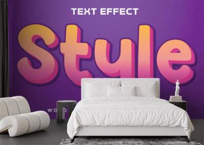 Style editable text effect Wall mural