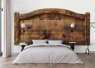 Design a rustic wooden headboard with a natural finish. The headboard should be made from reclaimed wood and have a live edge. The headboard should be 6 feet wide and 4 feet tall. Wall mural