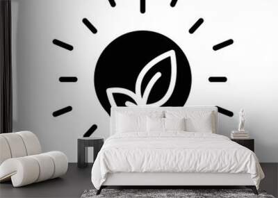 Sustainable ecological energy icon. Renewable biomass energy saving. Go green lamp tube power consumption. zero emission bulb. Glyph solid style vector illustration. Design on white background. EPS 10 Wall mural