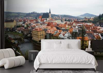 Classic town from top view Wall mural