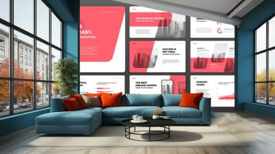 Business Powerpoint presentation template. Modern keynote presentation background, brochure cover design, website slider, brand guidelines, proposal, pitch deck, annual report, company profile. Wall mural