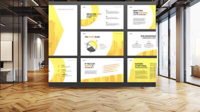 Business powerpoint presentation templates set. Use for keynote presentation background, brochure design, website slider, corporate report. Wall mural