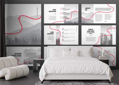 Creative powerpoint presentation templates set. Use for creative keynote presentation background, brochure design, website slider, landing page, annual report, company profile, social media banner. Wall mural