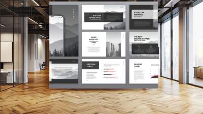 Creative presentation templates set. Use for modern presentation background, brochure design, website slider, landing page, annual report, company profile. Wall mural