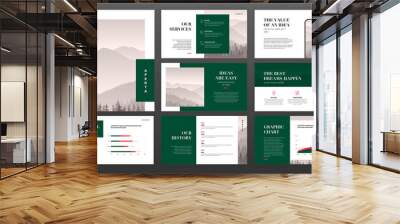 Powerpoint presentation templates set. Use for modern keynote presentation background, brochure design, website slider, landing page, annual report, company profile, banner, portfolio. Wall mural