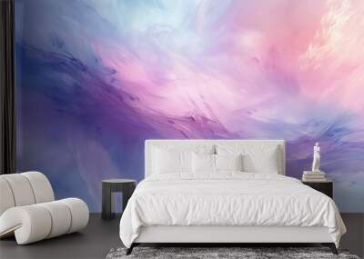 Abstract Background, delicate pastel brushstrokes blend effortlessly to create a soft, dreamlike ambiance, filled with subtle nuances and gentle transitions. Wall mural