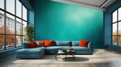 Abstract Background, gradient blurs transitioning from dark teal to light aqua, evoking a serene and calming atmosphere with smooth, seamless transitions. Wall mural