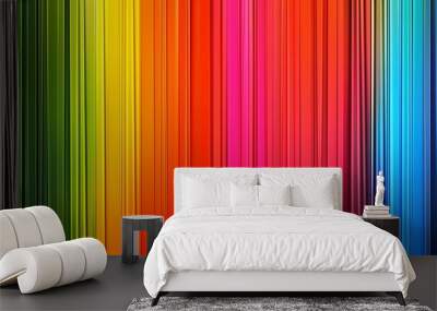 Abstract background, spectrum of colors in geometric striped pattern, incorporating every shade of the rainbow  Wall mural