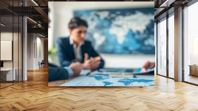 Executives discussing global marketing Wall mural