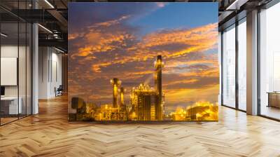 Industrial power plant energy at sunset Wall mural