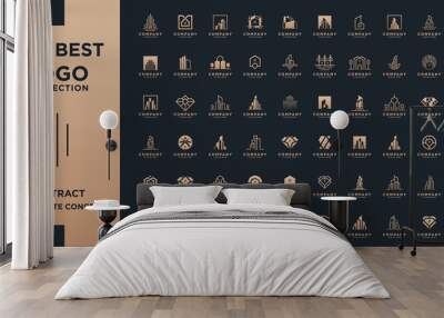 Mega logo collection building real estate logo design elements. Wall mural