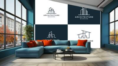 Set of building logo design inspiration Wall mural