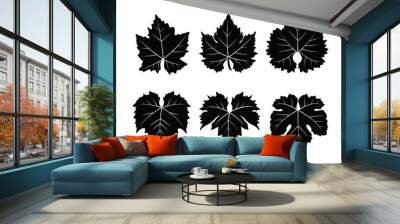 collection_of_vector_wine_leaves Wall mural