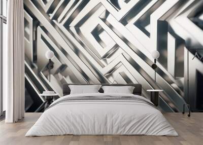 3d grey wall illustrations Wall mural