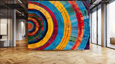 Abstract Colorful Concentric Circles Artwork Wall mural