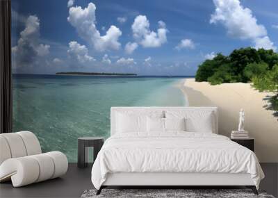 beautiful beach with blue sky Wall mural