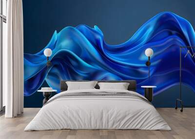 blue wave and light trail background Wall mural