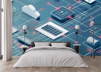 cloud business concept Wall mural