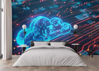 cloud business concept Wall mural