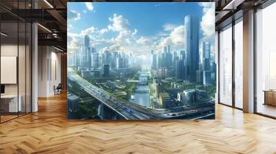 modern city scape Wall mural